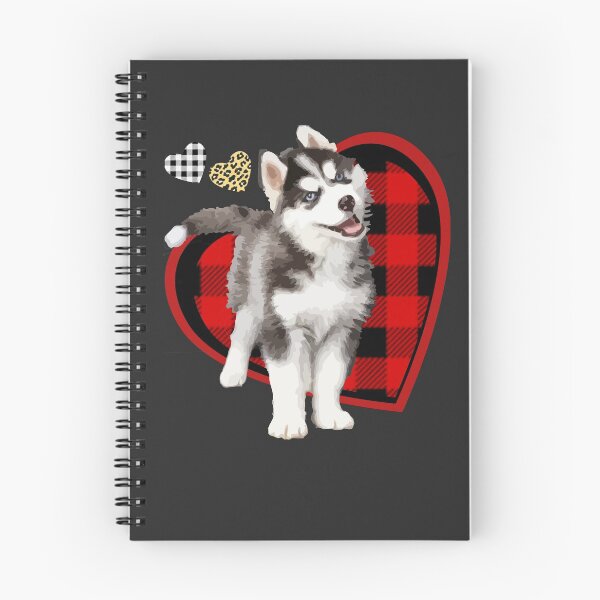 Item preview, Pomsky Love Black Red White Plaid Leopard Hearts designed and sold by Zavola.