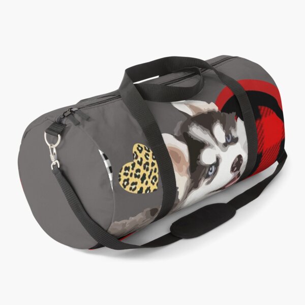 Item preview, Pomsky Love Black Red White Plaid Leopard Hearts designed and sold by Zavola.