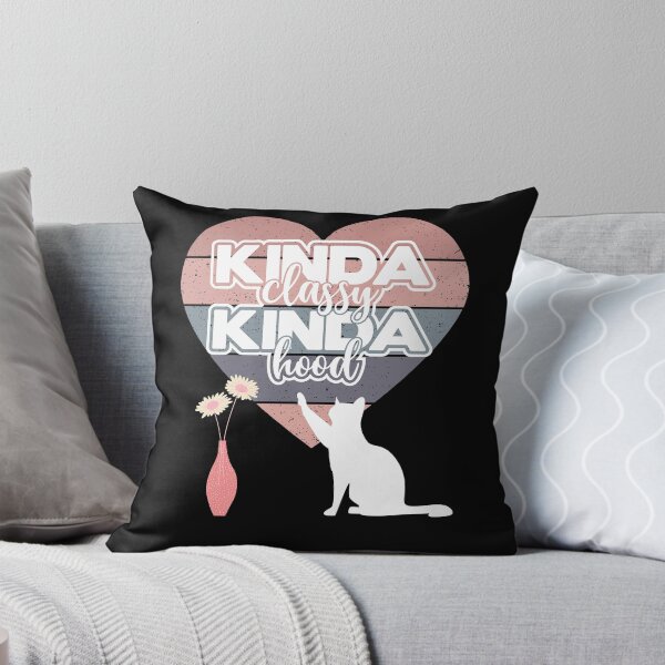 Item preview, Kinda Classy Kinda Hood - Cat lovers with heart and vase of flowers designed and sold by apathecary.