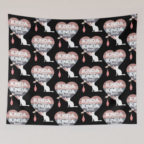 Item preview, Kinda Classy Kinda Hood - Cat lovers with heart and vase of flowers designed and sold by apathecary.