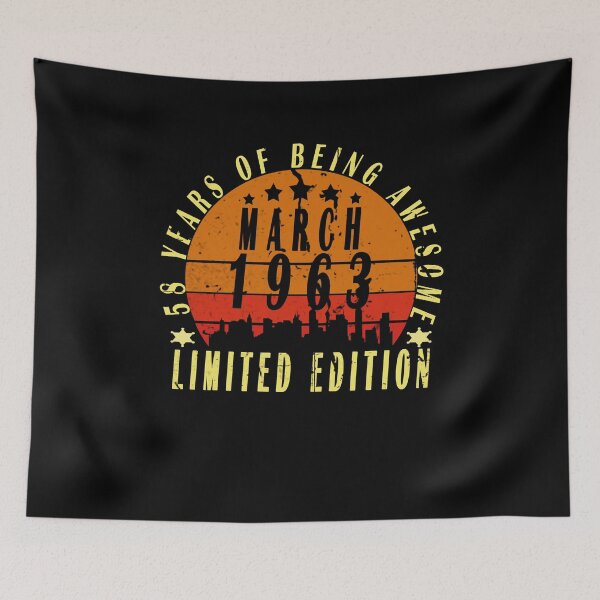 Item preview, MARCH 2021 Gifts for Dad Birthday 58 years Of Being Awesome Old Cool Vintage Style  designed and sold by arteesy.