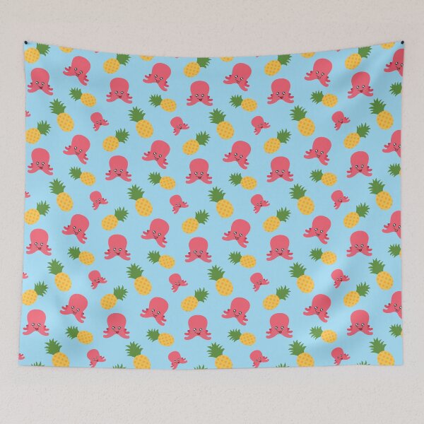 Item preview, Pineapple and Octopus Pattern designed and sold by Patternsthetic.