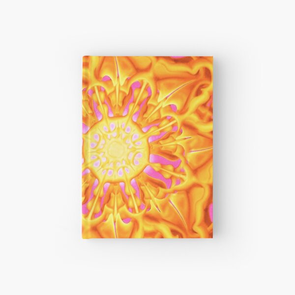 Bee Bloom round 2 Sunrise nature flower pattern Hardcover Journal