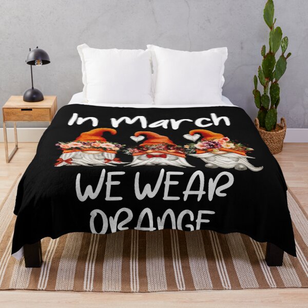Item preview, In March we wear orange floral gnome design designed and sold by TrendingTees4u.