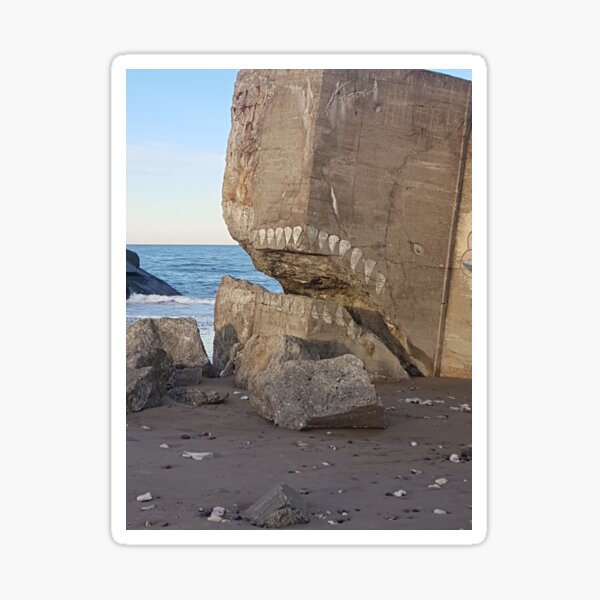 bunker remains Jaws WW 2 Denmark Sticker