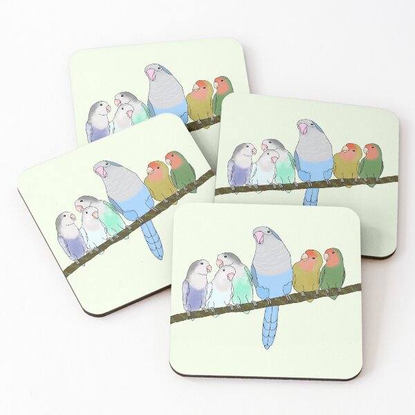 Item preview, The Flock (Lovebirds and Quaker) designed and sold by Sentoki.