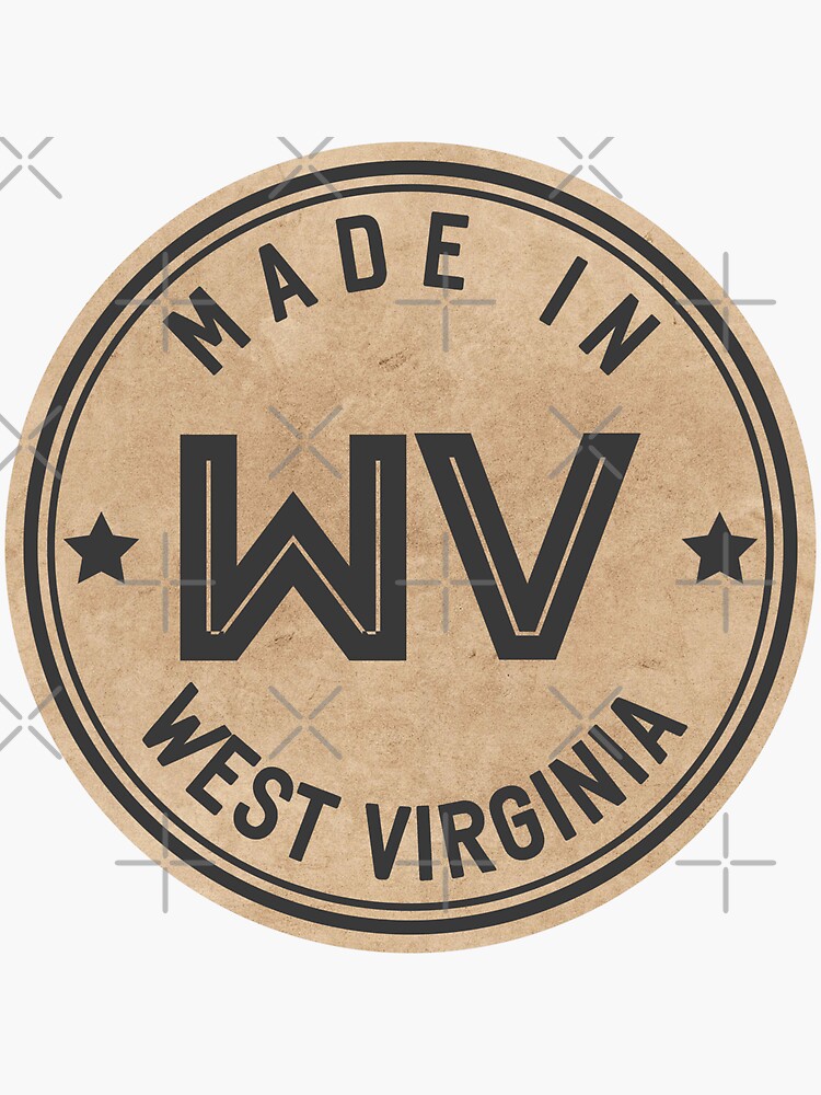 "Made In West Virginia WV State USA" Sticker for Sale by PixelOnFire