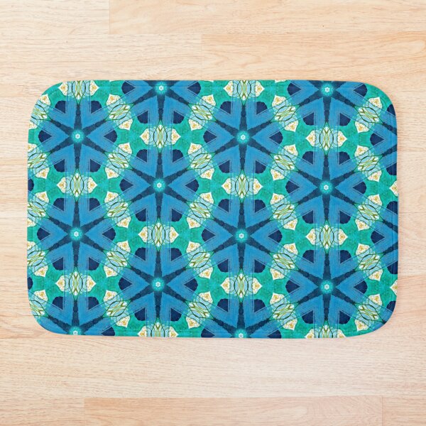 Item preview, Ethnic blue Kaleidoscope abstract watercolor pattern, psychedelic bohemian art texture designed and sold by paldronma.