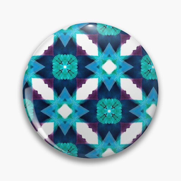 Item preview, Geometric Ethnic blue Kaleidoscope abstract watercolor pattern, psychedelic bohemian art texture designed and sold by paldronma.