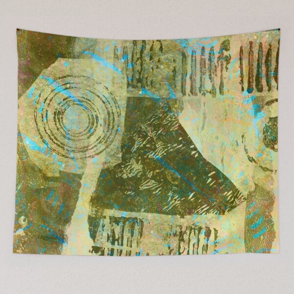 Item preview, Scrappy Green Collage Art Design designed and sold by NancyMerkle.