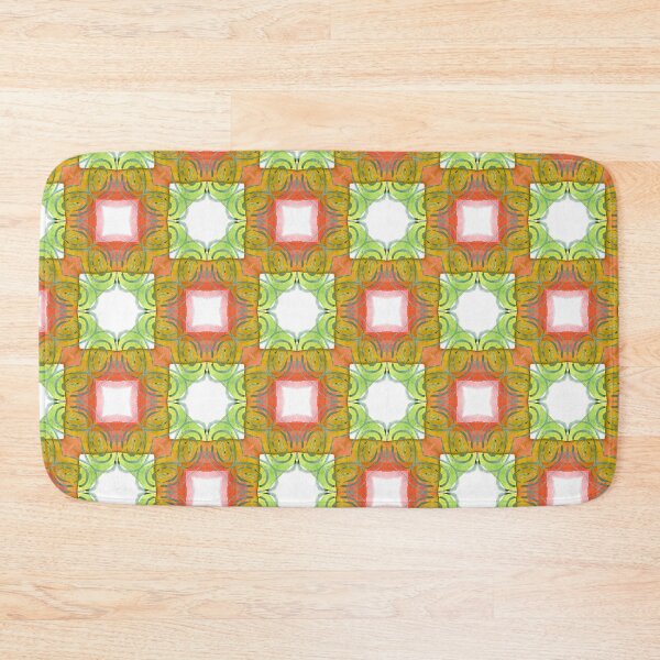 Item preview, Geometric Ethnic green and red Kaleidoscope abstract watercolor pattern, psychedelic bohemian art texture designed and sold by paldronma.