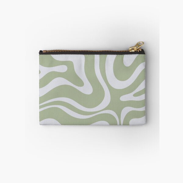 Item preview, Sage Green Modern Retro Liquid Swirl Abstract Pattern with Light Silver Grey designed and sold by kierkegaard.