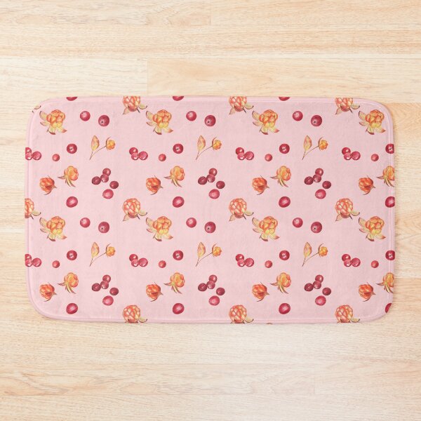 Item preview, Cloudberry and cranberry watercolor pattern on pink designed and sold by Flowersforbear.