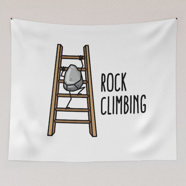 Item preview, Rock Climbing, funny climbing sport puns cartoon designed and sold by LaundryFactory.
