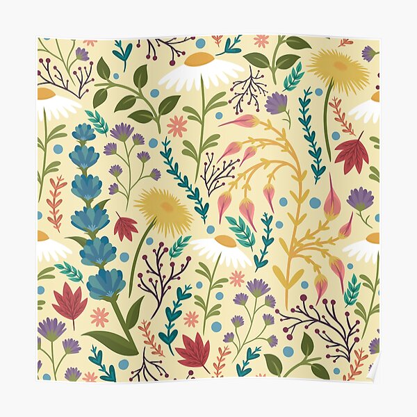 ornate florals seamless pattern Poster