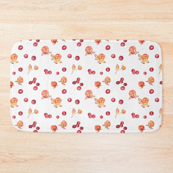 Item preview, Cloudberry and cranberry watercolor pattern on white designed and sold by Flowersforbear.