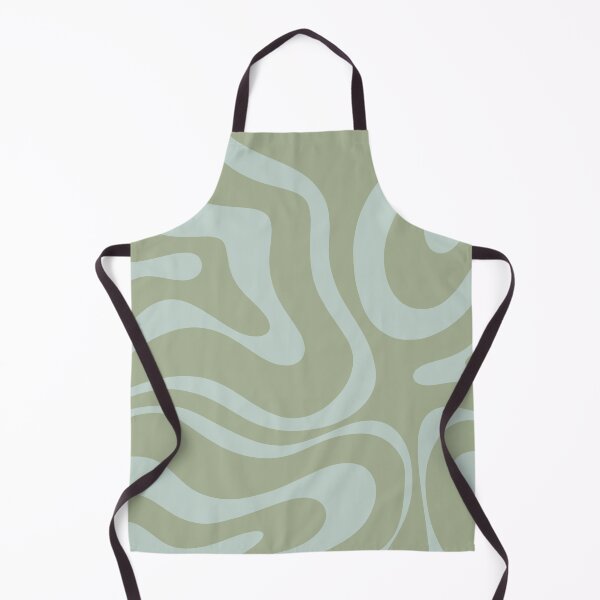 Item preview, Modern Retro Liquid Swirl Abstract Pattern in Sage and Celadon designed and sold by kierkegaard.