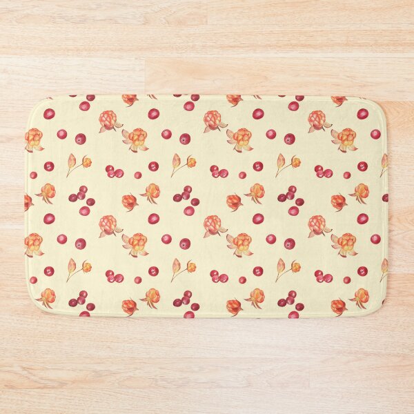 Item preview, Cloudberry and cranberry watercolor pattern on yellow designed and sold by Flowersforbear.