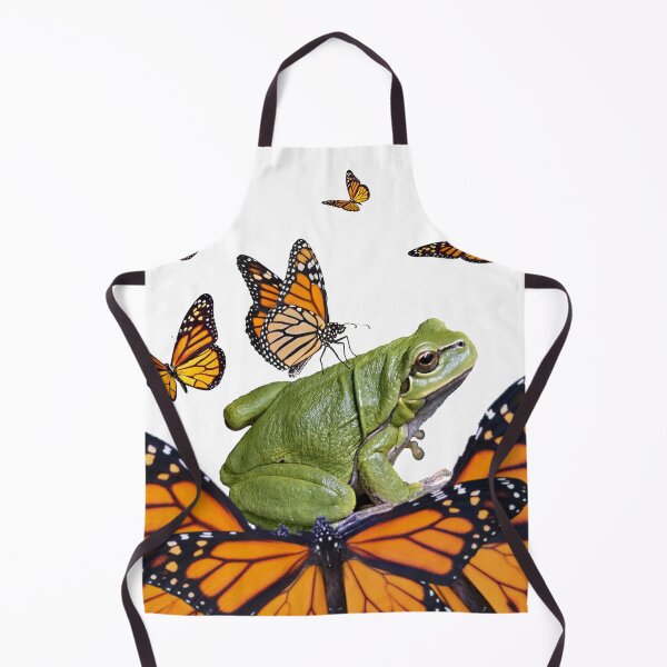 Item preview, MONARCH BUTERFLIES ABSTRACT GREEN FROG ART designed and sold by sharlesart.