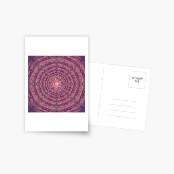 Bee Bloom Mandala 6 Sunrise nature flower pattern Postcard