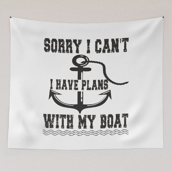 Aperçu de l'œuvre Désolé, je ne peux pas avoir de plans avec mon bateau - T-shirt cadeau de propriétaire de bateau Excuses Shirt créée et vendue par piskwi.
