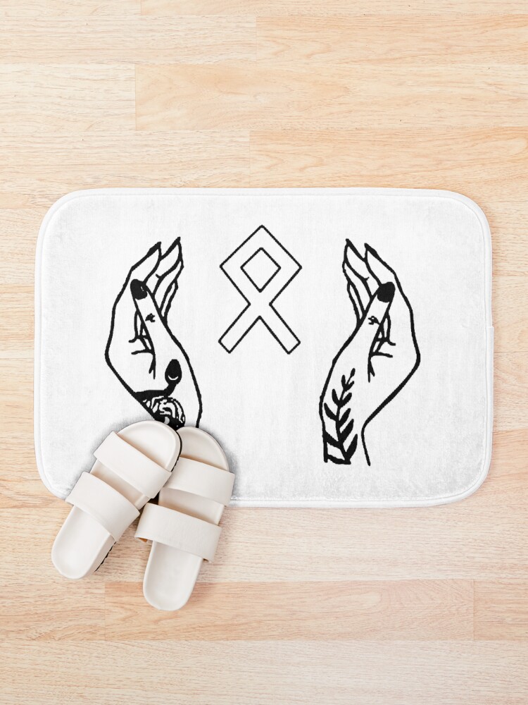 Thumbnail 1 of 6, Bath Mat, Odal Rune designed and sold by Perlashop1.