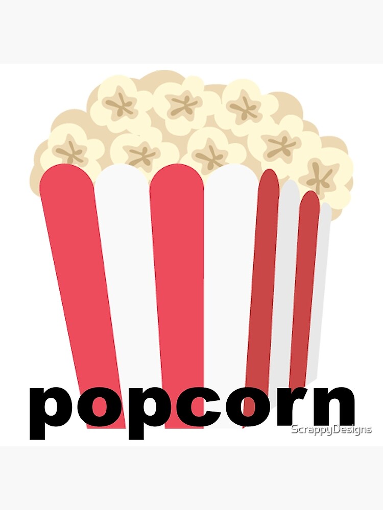 "Popcorn emoji with text" Art Print for Sale by ScrappyDesigns