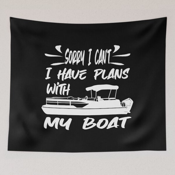 Aperçu de l'œuvre Désolé, je ne peux pas avoir de plans avec mon bateau - T-shirt cadeau de propriétaire de bateau Excuses Shirt créée et vendue par piskwi.