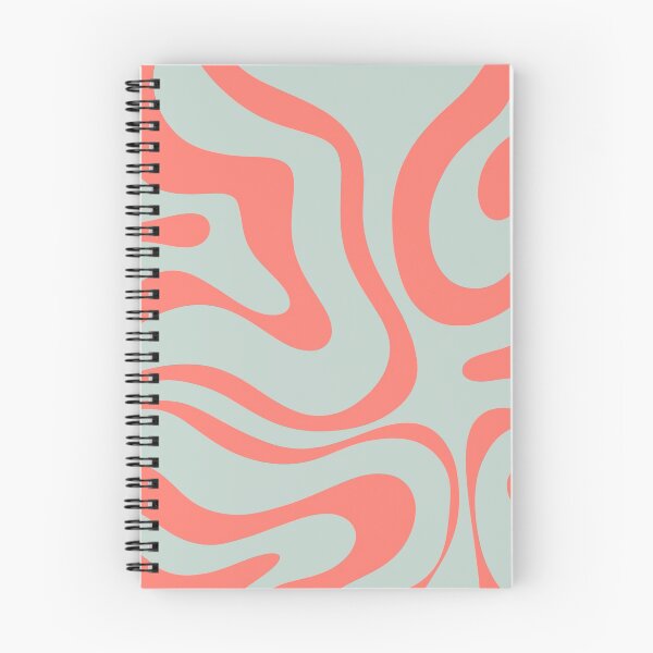 Item preview, Modern Retro Liquid Swirl Abstract Pattern in Coral Pink and Light Aqua designed and sold by kierkegaard.