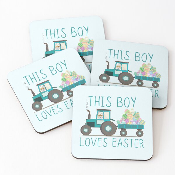 Item preview, This Boy Loves Easter | Farmer Bunny in Easter Tractor Delivering Easter Eggs  designed and sold by InkItStudio.