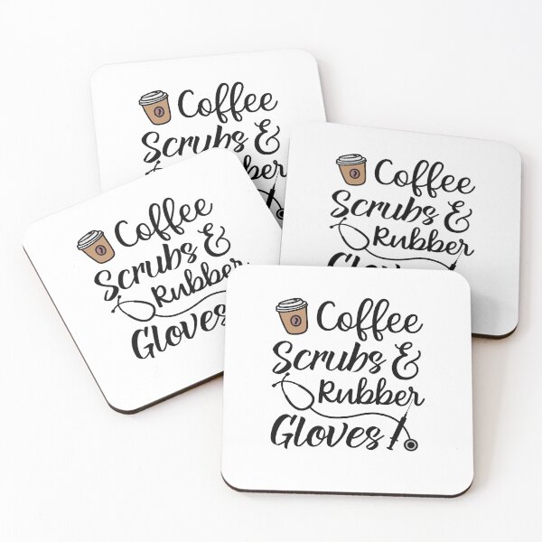 Item preview, Coffee Scrubs and Rubber Gloves Funny Nurse Quote designed and sold by TeeandToast.