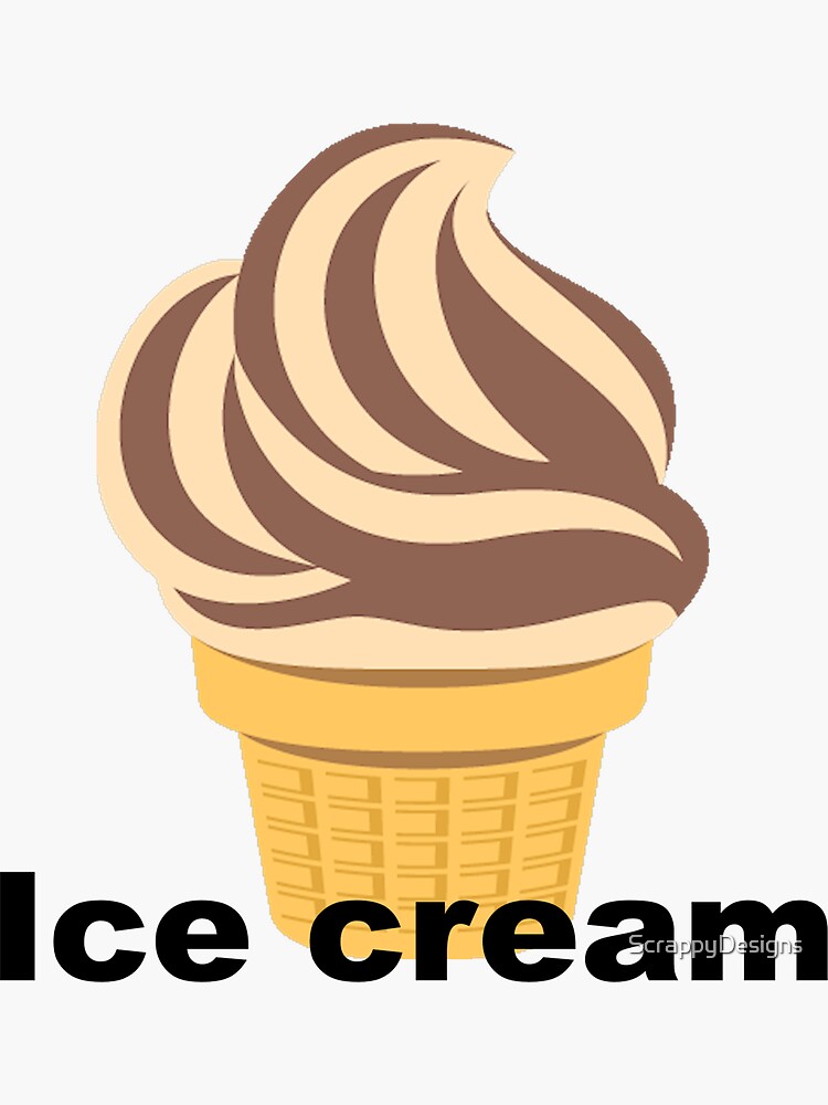 "Ice cream emoji with text" Sticker for Sale by ScrappyDesigns