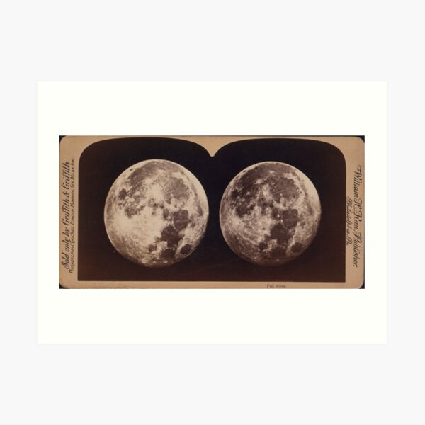 Full Moon Stereographic Card Art Print