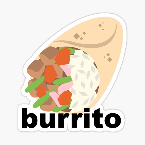 "Burrito emoji with text" Sticker by ScrappyDesigns Redbubble