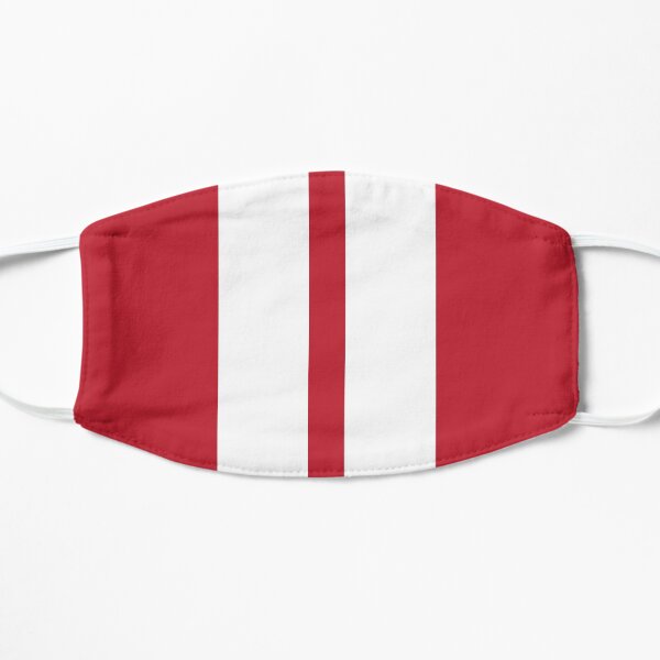 Red and White Racing Stripes Flat Mask