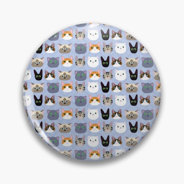 Item preview, Cat Critter Print Blue, phone case, notebook, magnet, sticker, button, print designed and sold by OrganicOkapi.