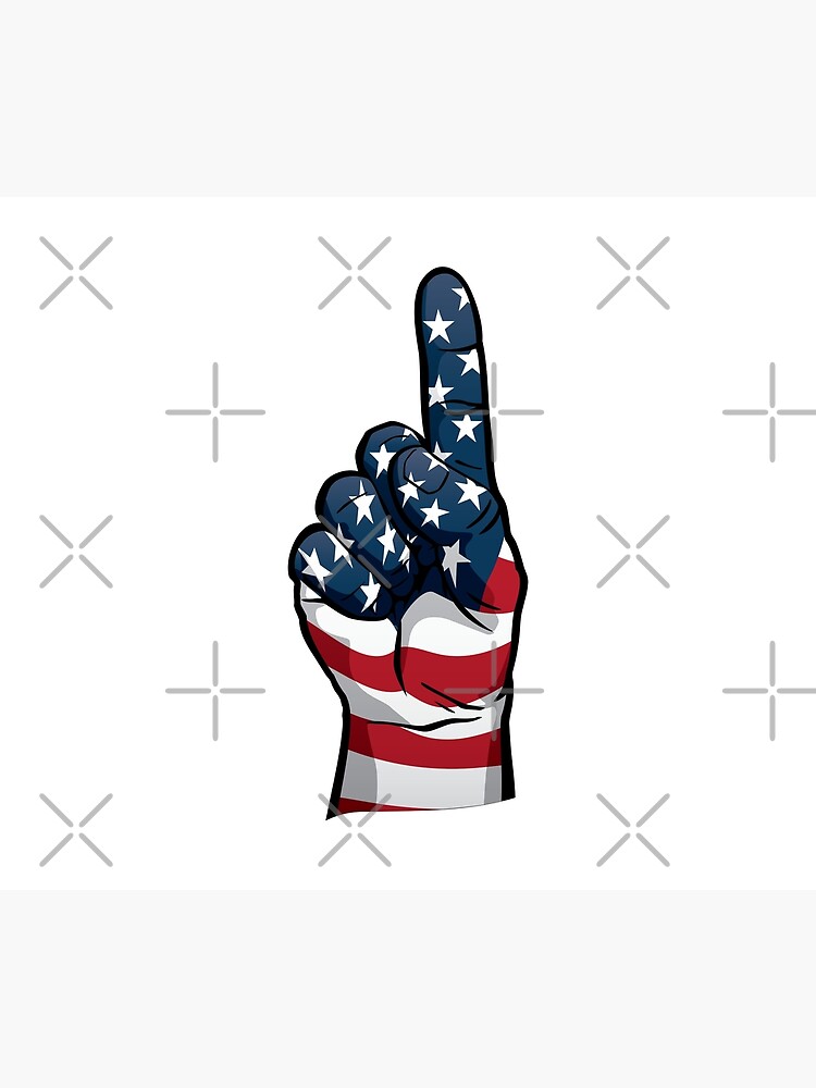 USA One Patriotic Hand in Red, White and Blue Stars and Stripes by hobrath