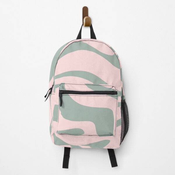 Item preview, Modern Retro Liquid Swirl Abstract Pattern in Pale Pink and Sage Green designed and sold by kierkegaard.