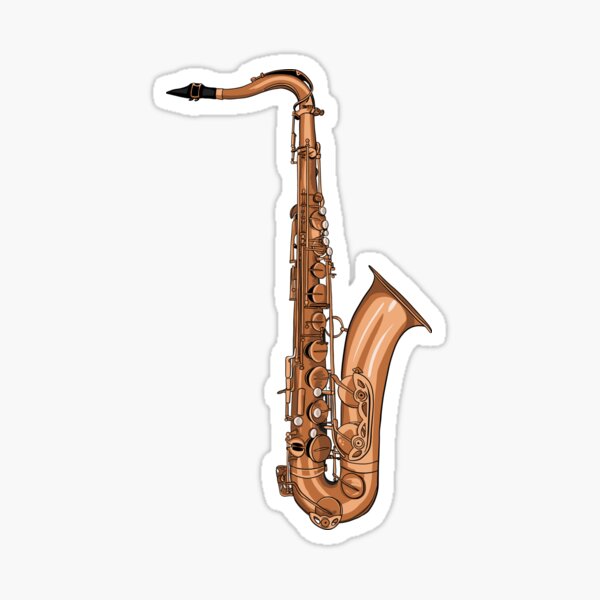 Tenor Saxophone Musical Instrument Pattern Natural Sticker