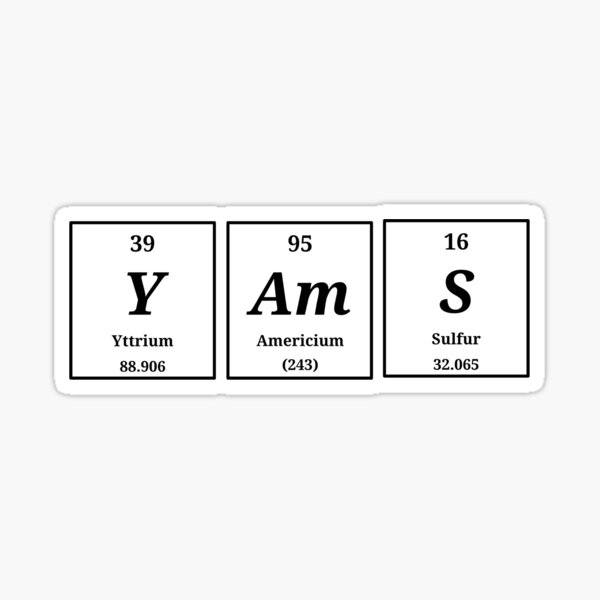 Periodic yams Sticker