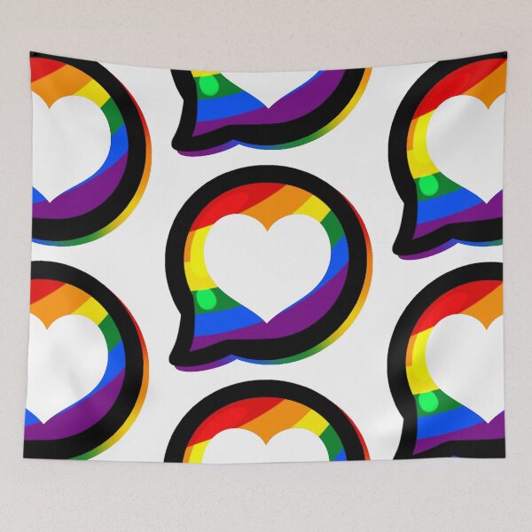 Item preview, LGBTQ+ Pride Heart Speech Bubble - Gay designed and sold by leashonlife.