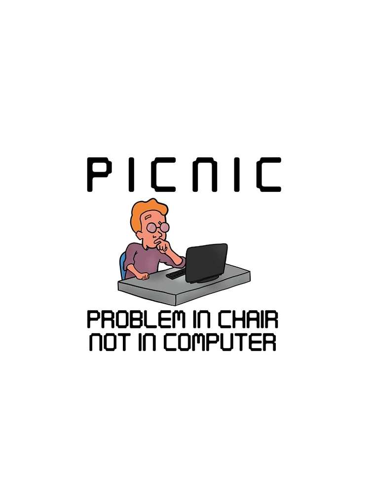 Thumbnail 5 of 5, A-Line Dress, PICNIC Problem In Chair Not In Computer Hacker designed and sold by Mesyo.