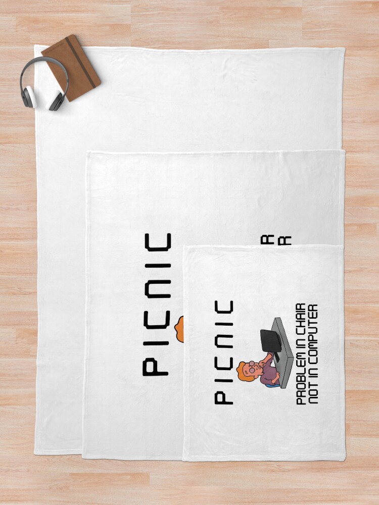 Thumbnail 5 of 6, Throw Blanket, PICNIC Problem In Chair Not In Computer Hacker designed and sold by Mesyo.