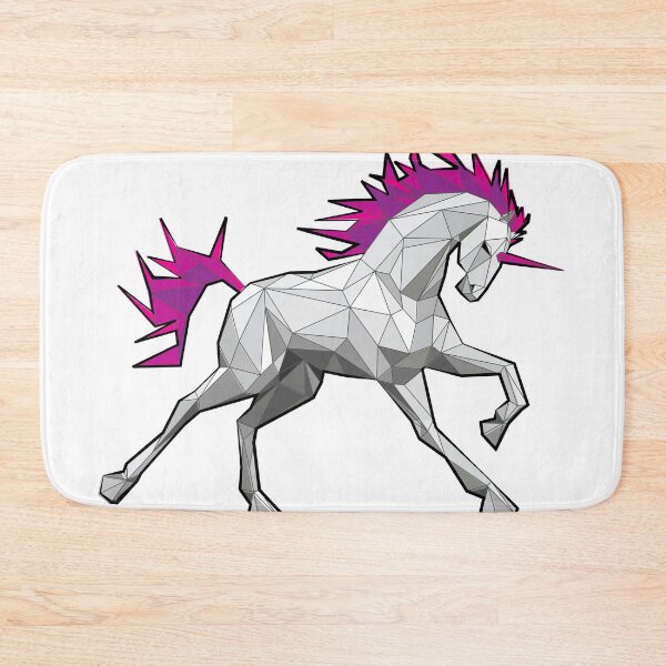 Item preview, Low polygon white pink purple unicorn designed and sold by mirrorimages.