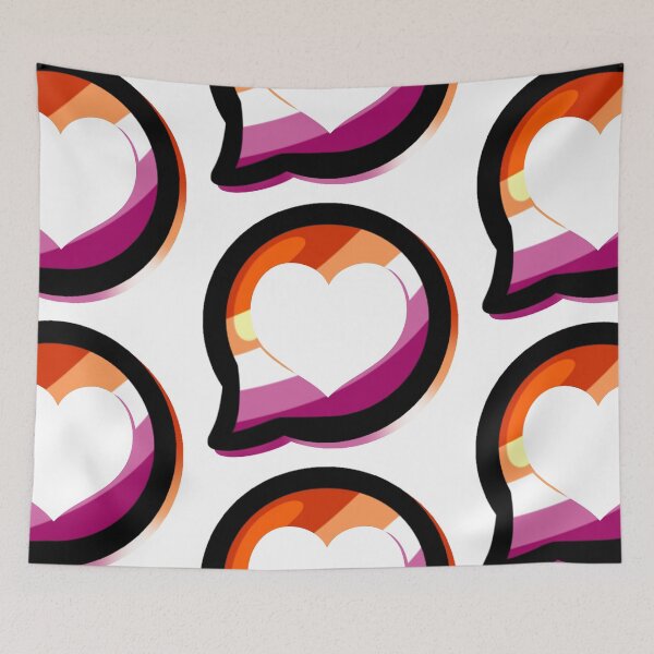 Item preview, LGBTQ+ Pride Heart Speech Bubble - Lesbian designed and sold by leashonlife.