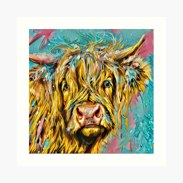 Highland Cow Digital Artwork Art Print