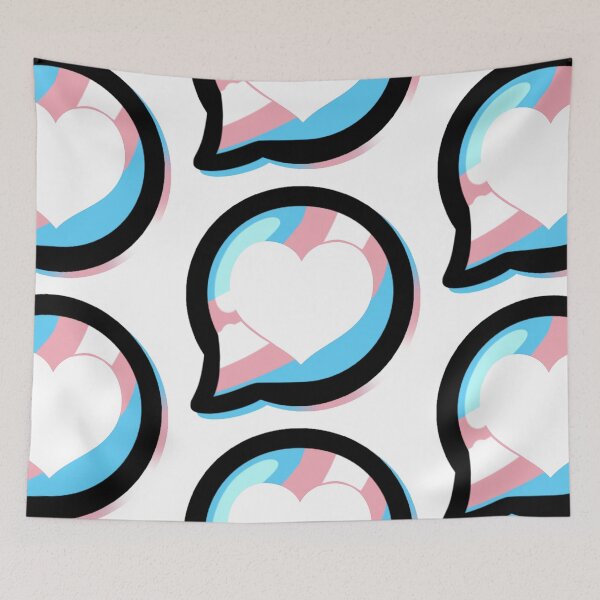 Item preview, LGBTQ+ Pride Heart Speech Bubble - Transgender designed and sold by leashonlife.