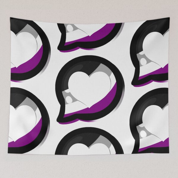 Item preview, LGBTQ+ Pride Heart Speech Bubble - Asexual designed and sold by leashonlife.