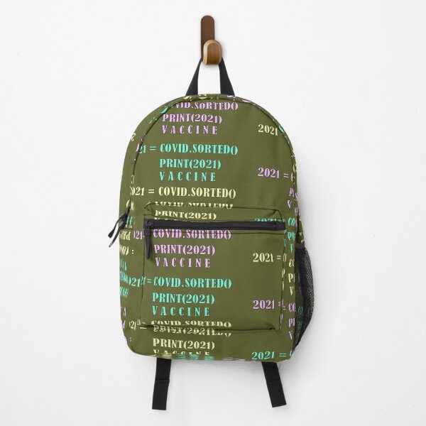 Item preview, The code text 2021 = COVID.SORTED PRINT(2021) VACCINE text on the dark green backgound designed and sold by IraNiva.