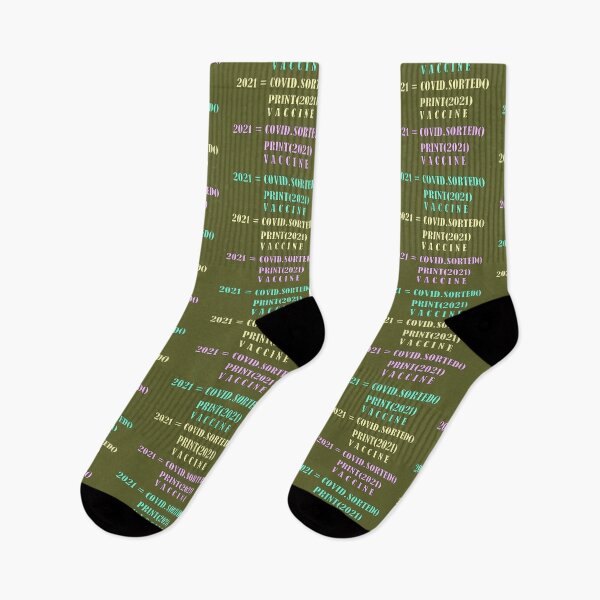 Item preview, The code text 2021 = COVID.SORTED PRINT(2021) VACCINE text on the dark green backgound designed and sold by IraNiva.